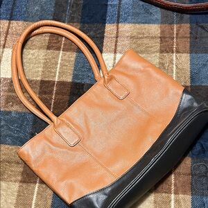 Chic Tan and Black Tote Bag
